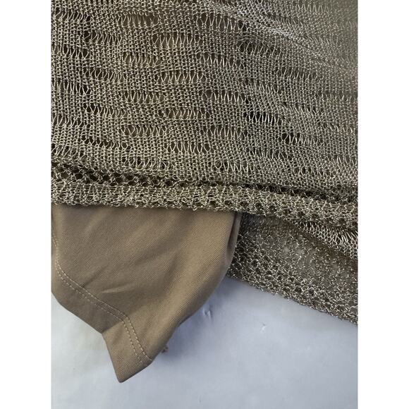 House Of Harlow 1960 Dress Womens Small Gold Metallic Crochet Knit Maxi #5797 - Picture 11 of 13